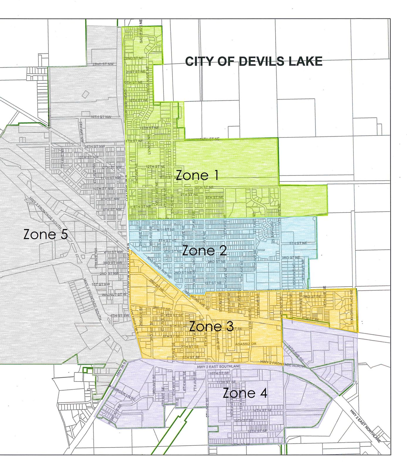 City of Devils Lake Zoning Map